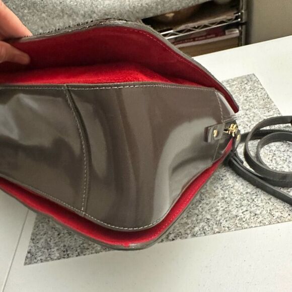 Alberta diCanio Animal Print Gray Large Italian Leather Satchel Handbag NEW - Picture 7 of 11